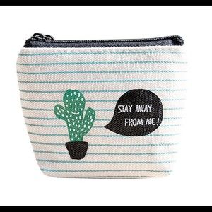 Cactus burlap coin purse